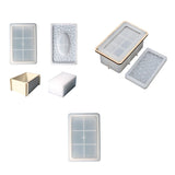 Rectangle Tissue Box Resin Mold Diamonds Silicone Storage Container Mold