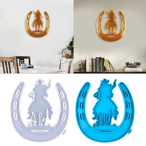 R3MC Wall Hanging Silicone Mould Cowboy Rider Decor Mold