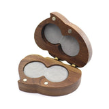 Double Heart-Shaped Walnut Ring Box for Wedding Ceremony