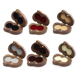 Double Heart-Shaped Walnut Ring Box for Wedding Ceremony