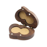 Double Heart-Shaped Walnut Ring Box for Wedding Ceremony