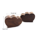 Double Heart-Shaped Walnut Ring Box for Wedding Ceremony