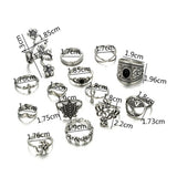 14 pcs/Set Knuckle Ring Floral Punk Boho Vintage Jewelry Women Men