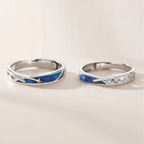 Meteoric Star Lover Couple Rings Matching Set Wedding Bands