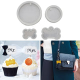 R58E 4 Pcs Dog Bone Shaped Silicone Mold Set for Epoxy Resin