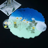 5Pcs Large Silicone Round Coaster Resin Casting Making Molds Kit
