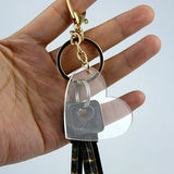 60 Transparent Acrylic Heart Keychains Set for DIY Crafts Jewelry Making