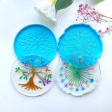 Dandelion Tree of Life Mirror Coaster Molds for Resin Casting