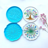 Dandelion Tree of Life Mirror Coaster Molds for Resin Casting