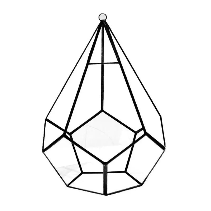 R58E Wall Mounted Glass Terrarium Tear Shape Air Plant Holder