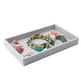 R58E Stackable Velvet Jewelry Trays Organizer Set