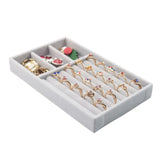 R58E Stackable Velvet Jewelry Trays Organizer Set