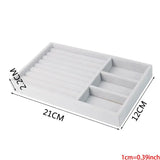 R58E Stackable Velvet Jewelry Trays Organizer Set
