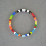 Rainbow Enamel Love Elastic Bracelet