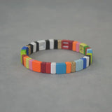 Rainbow Enamel Love Elastic Bracelet