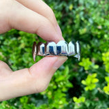 RACHELZ 14K Plated Fangs Teeth Grillz Hip Hop Tooth Caps Dental Grills