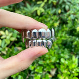 RACHELZ 14K Plated Fangs Teeth Grillz Hip Hop Tooth Caps Dental Grills