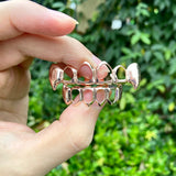 RACHELZ 14K Plated Teeth Grillz Hip Hop Hollow Fangs Punk Dental Grills