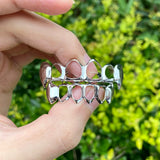 RACHELZ 14K Plated Teeth Grillz Hip Hop Hollow Fangs Punk Dental Grills