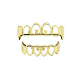 RACHELZ 14K Plated Teeth Grillz Hip Hop Hollow Fangs Punk Dental Grills