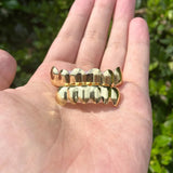 Hip Hop Gold Plated Teeth Grillz Top Bottom Caps Braces