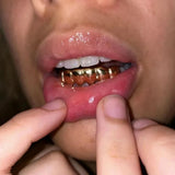 Hip Hop Gold Plated Teeth Grillz Top Bottom Caps Braces