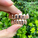 Hip Hop Gold Plated Teeth Grillz Top Bottom Caps Braces