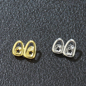 Hollow Star Teeth Grillz Hip Hop Two Tooth Caps Dental Grills