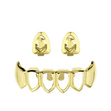 Hip Hop DIY Zircon Teeth Grillz Fangs Dental Grills 14K Plated Tooth Caps