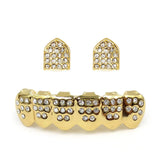 Hip Hop DIY Zircon Teeth Grillz Fangs Dental Grills 14K Plated Tooth Caps