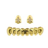 Hip Hop DIY Zircon Teeth Grillz Fangs Dental Grills 14K Plated Tooth Caps