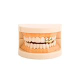 RACHELZ Hip Hop Double Fangs Grillz Punk 14K Plated Tooth Caps Decor Braces