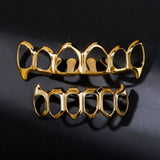 RACHELZ Hip Hop Plated Hollow Teeth Grillz Fangs Tooth Caps Decor Dental Grills