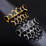 RACHELZ Hip Hop Plated Hollow Teeth Grillz Fangs Tooth Caps Decor Dental Grills