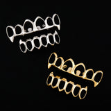 RACHELZ Hip Hop Plated Hollow Teeth Grillz Fangs Tooth Caps Decor Dental Grills