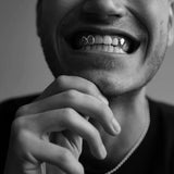 RACHELZ Hip Hop Hollow Double Teeth Grillz 14K Plated Dental Grills