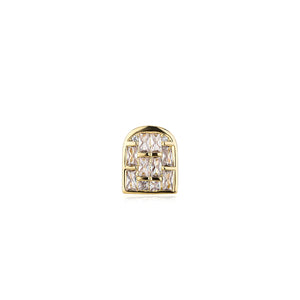 14K Plated Single CZ Teeth Grill Hip Hop Dental Grills