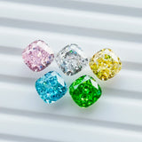 8X8mm Radiant Cut Pink Green Yellow Square Created Beads
