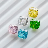 8X8mm Radiant Cut Pink Green Yellow Square Created Beads