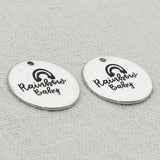 RAINBOW BABY Charm Engraved Disc Pendant 5Pcs/Lot #LN172