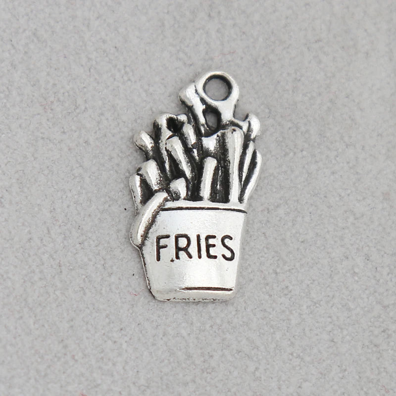 100pcs FRIES Food Pendant Charms For Kids Making
