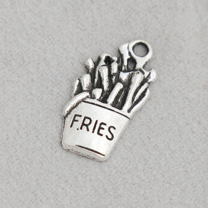100pcs FRIES Food Pendant Charms For Kids Making