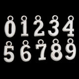 10bags Vintage Alloy 0-9 Number Charms, 10pcs per bag, AAC714