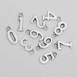 10bags Vintage Alloy 0-9 Number Charms, 10pcs per bag, AAC714