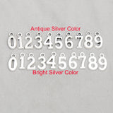 10bags Vintage Alloy 0-9 Number Charms, 10pcs per bag, AAC714