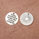 20mm Alloy Butterfly Round Message Charms 50pcs AAC1796
