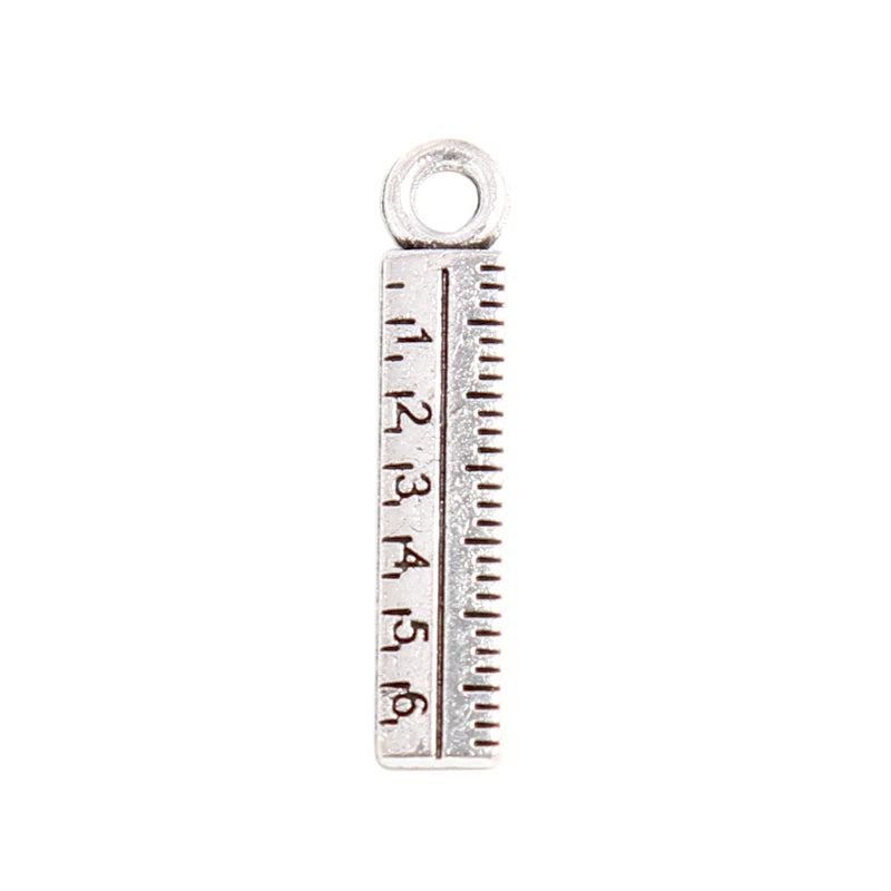 Alloy Single Side Ruler Shape Jewelry School Tool Charms 100pcs