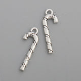 Vintage Christmas Candy Cane Charms 10*26mm 100pcs AAC298
