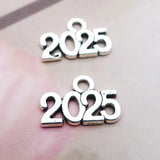Alloy Year Number Charms 200pcs 9*14mm AAC1667