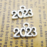 Alloy Year Number Charms 200pcs 9*14mm AAC1667